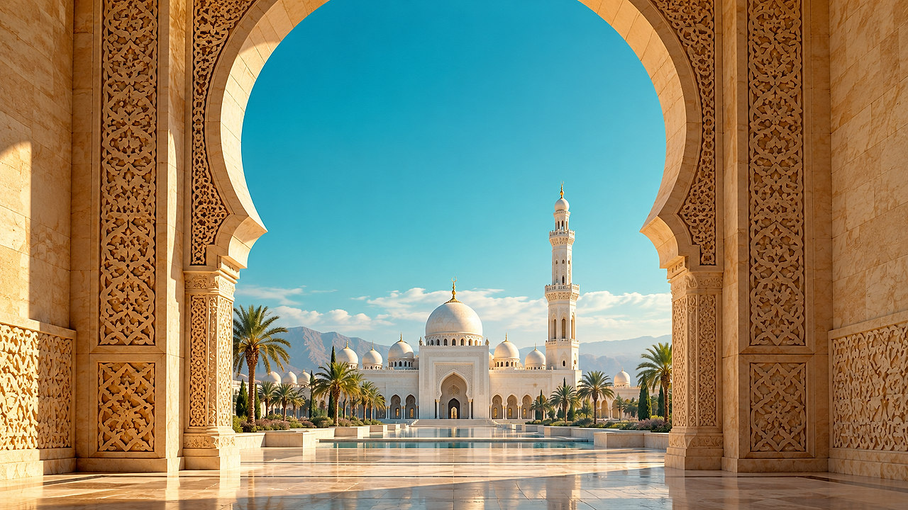 Arche de Sable — AI mosque wallpaper