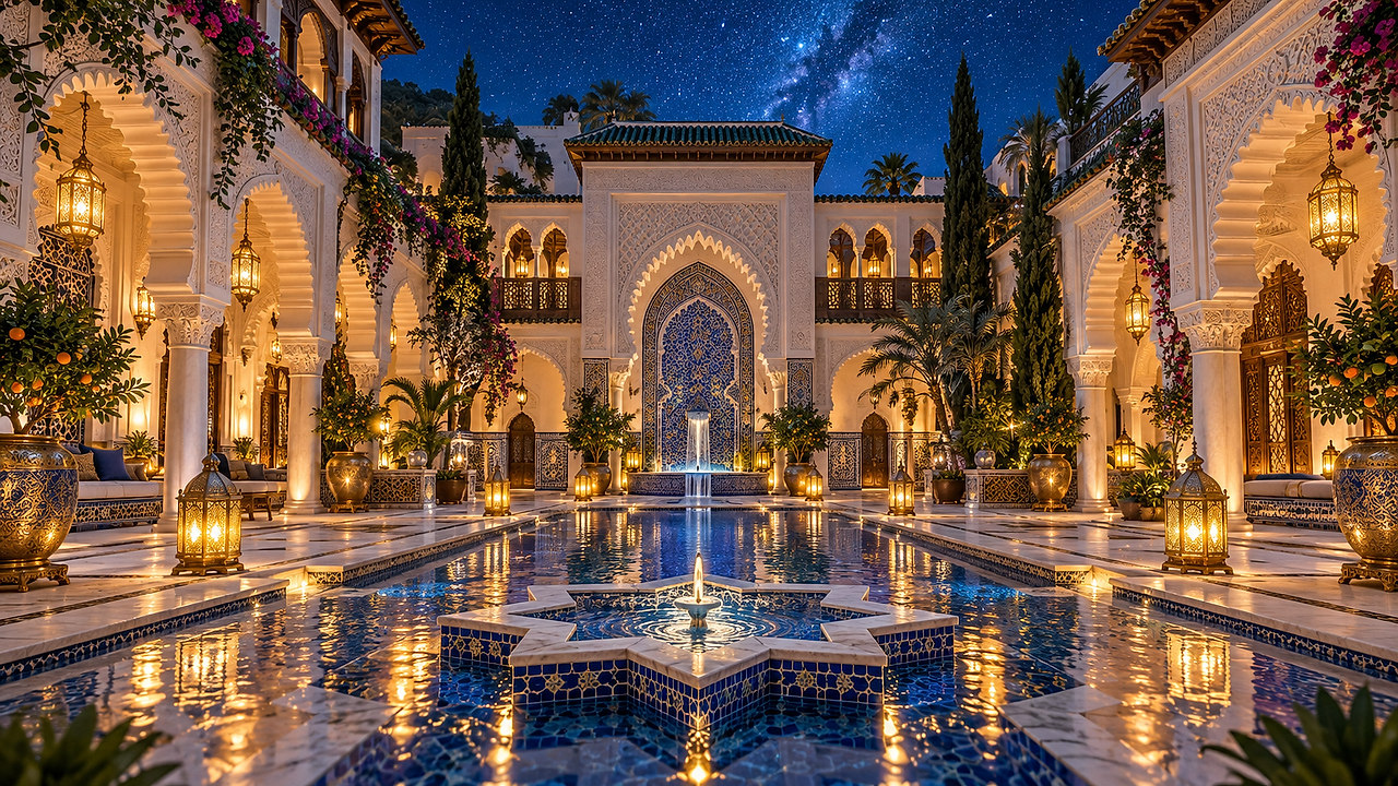 Riad des Étoiles — AI mosque wallpaper