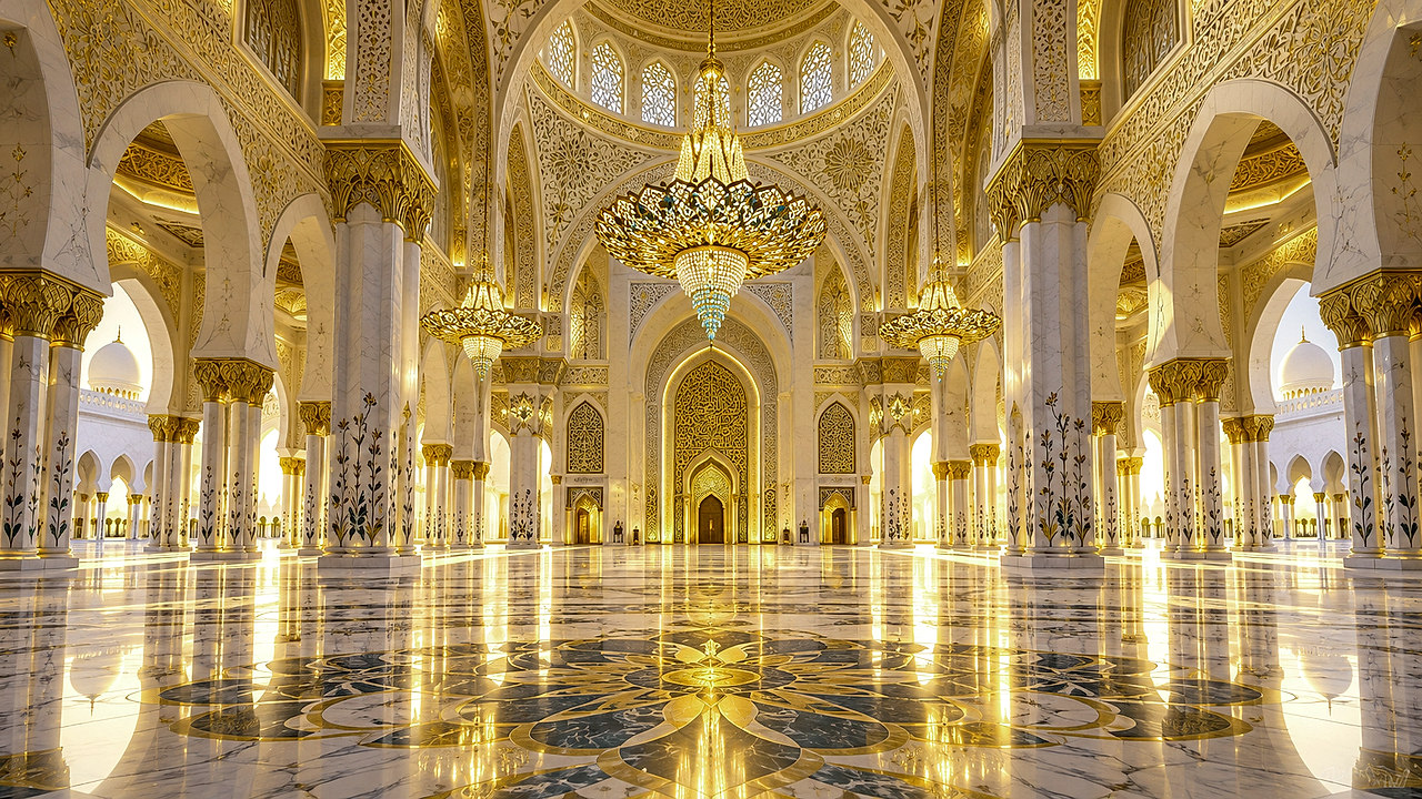 Croissant d’Or — fond de mosquée créé avec IA