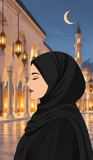 Nuit des Lanternes — portrait illustré d’une femme en hijab